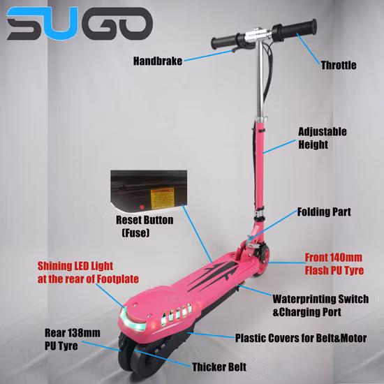 La Chine prix bon marché d'usine E-Scooter lumière LED deux roues Kids Scooter électrique